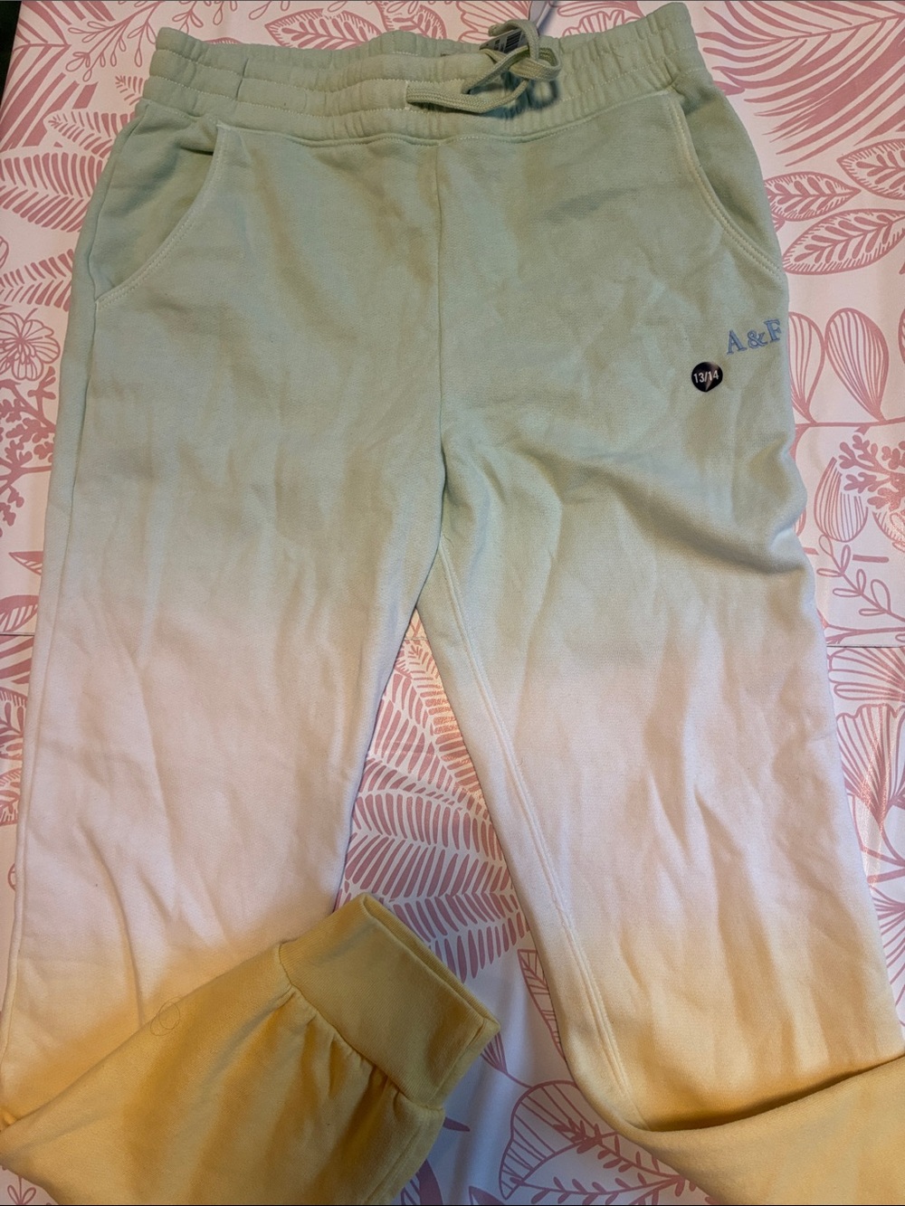 Abercrombie & Fitch Kids Green to Yellow Ombre Sweatpants